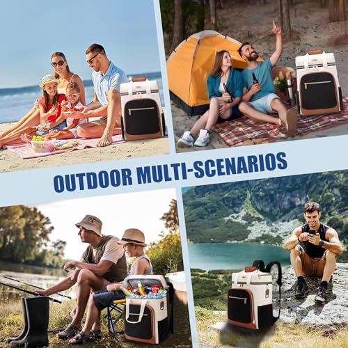 Image of Backpack Cooler Insulated Leakproof, Soft Cooler for Outdoor Camping Hiking | 7.5x13x18in, leakproof liner, waterproof oxford, multi pockets, wine opener, for camping hiking picnic fishing
