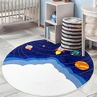 USTIDE Cartoon Kids Playroom Round Rug Play Mat