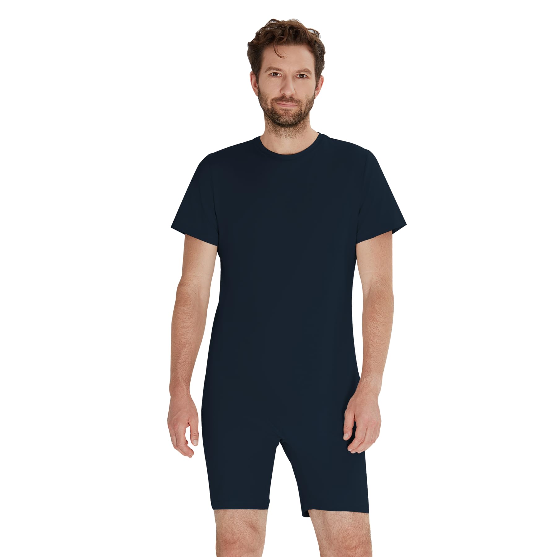 Codida Adult Mens Adaptive Clothing, Onesie Bodyshort With Security Back-Zip, Short Sleev…