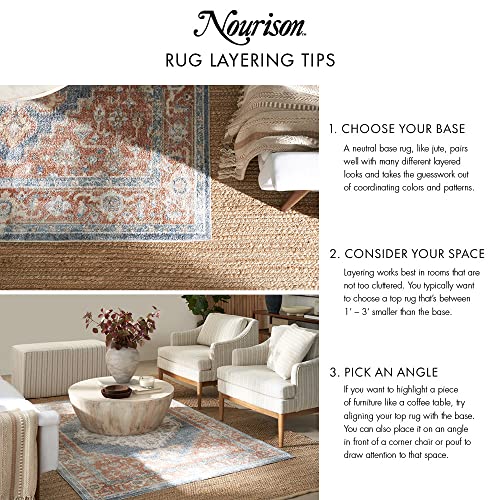 Nourison Home Positano Aqua 8' x 10' Area Rug - Easy Clean, Non Shedding, Bed Room, Living Room, Dining Room, Kitchen (8' x 10') - Image 7