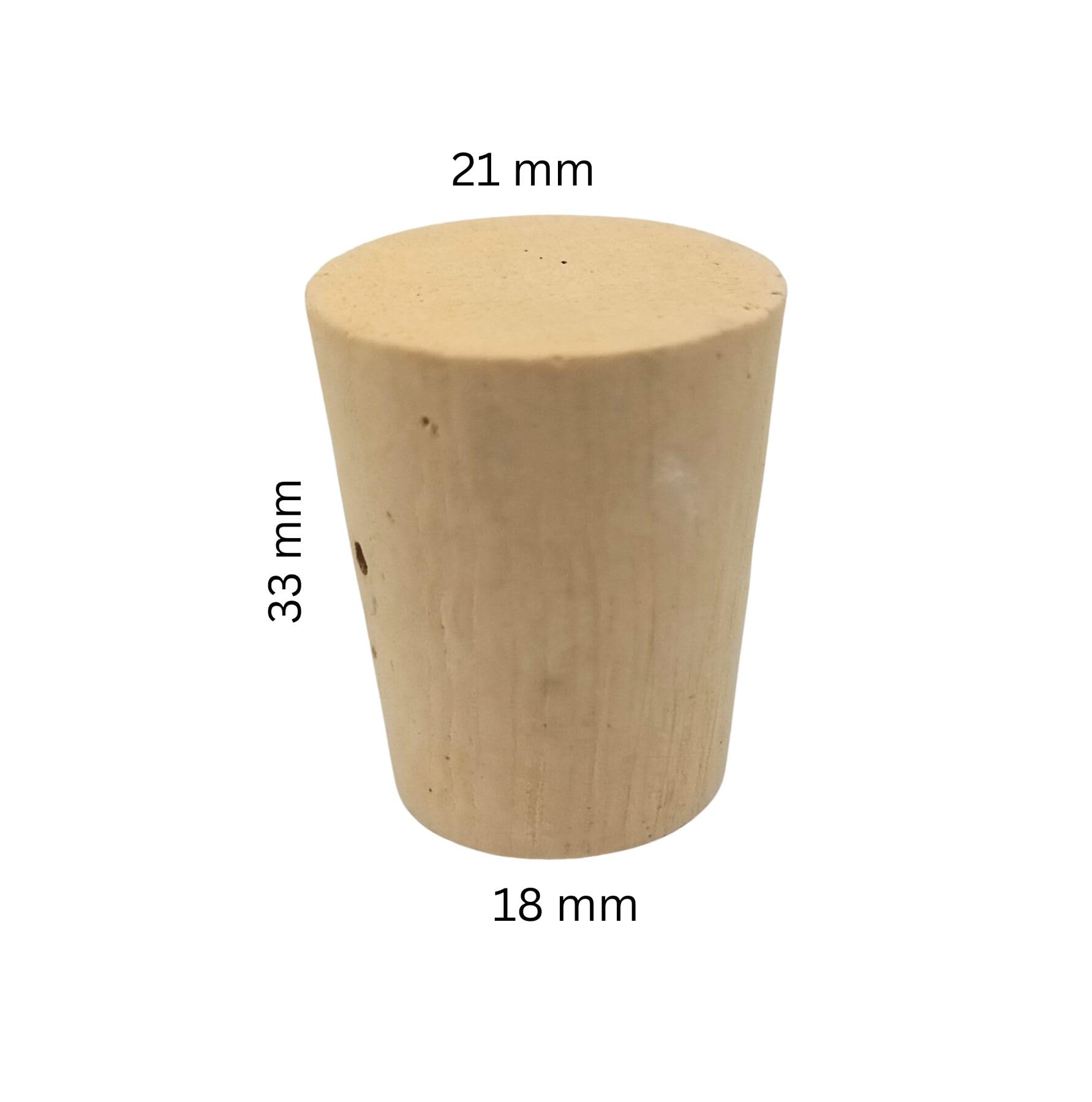 500 unidades corchos para ensayo, corcho) 33 mm x 21/18 mm de corcho natural
