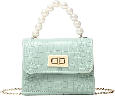 Girls Jelly Purse Shoulder Hand Bag Mint Green Crocodile Pattern Women Candy Jelly Crossbody Bag Pouch Party Purse Handbags