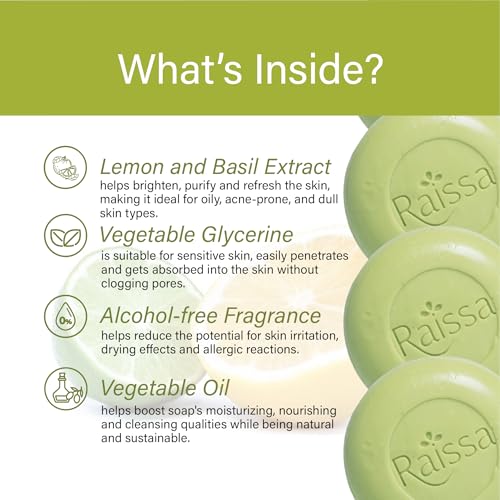 Image of Raissa Combo Pack Bath Soap - 85g (Pack of 12) | Includes Vrinda Tulsi, Haldi Chandan, Sandal Raja & Lime Lemon Soaps | Herbal & Refreshing | Skin-Friendly, Moisturizing & Gentle | Daily Use for All