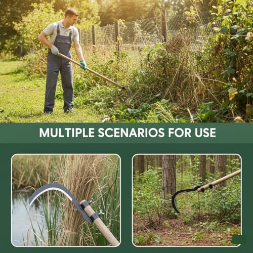 Image of Pruning Saw with Curved Blade | Heavy Duty Sickle Cutter Head for Tree Branch, Wood, Grass & Weed Cutting - Manual Garden Tool Attachment (A1)