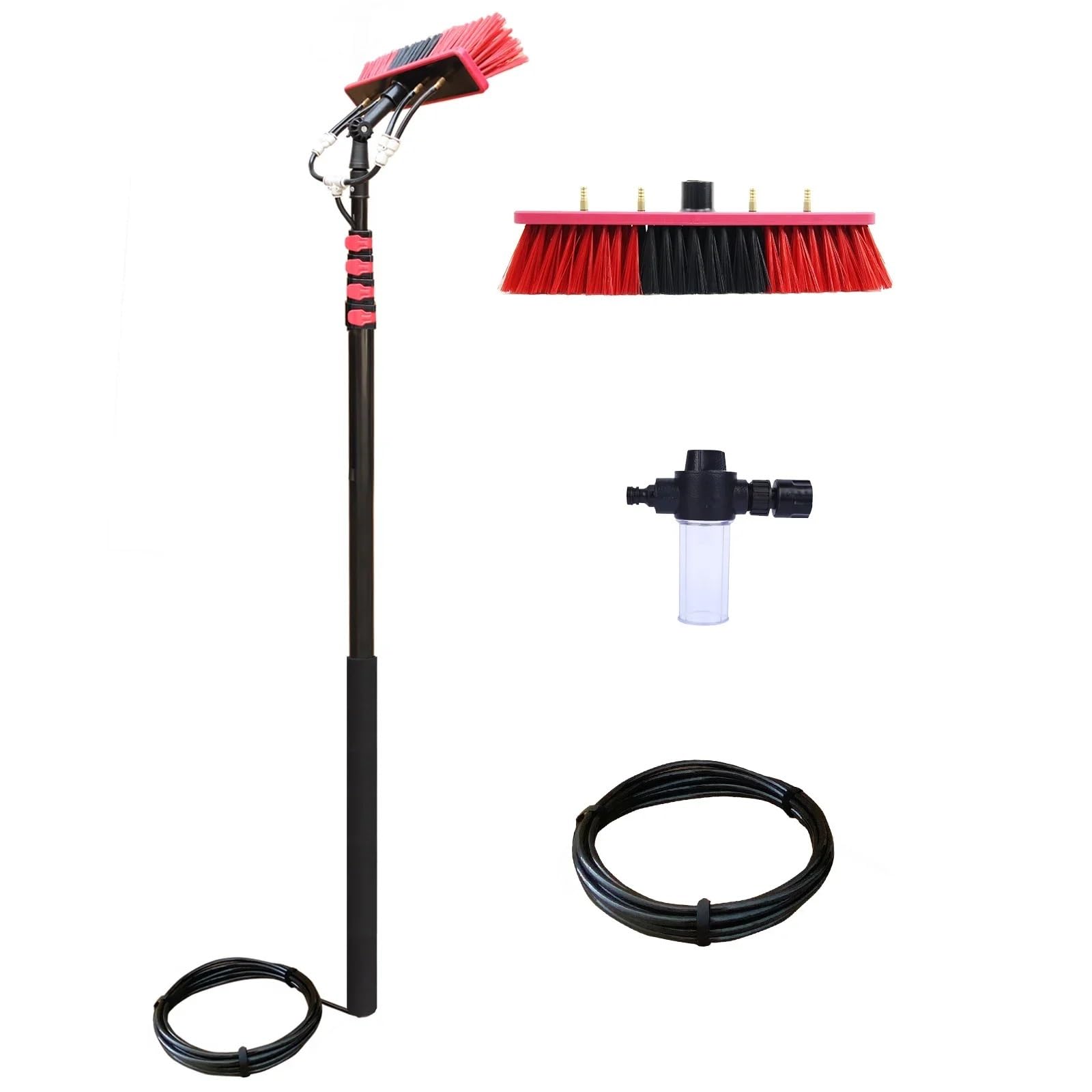 FGJsfhrDTU 20ft Water-Fed Kit with Soap Dispenser, 6m Reach(20ft kit)