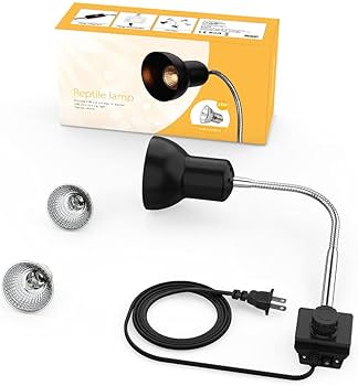DADDYPET 爬虫類 ライト ランプ 両生類ヒーター クリップスタンド 亀 爬虫類用 バスキングライト 保温電球 UVA+UABライト 紫外線ライト 熱帯 亜熱帯 25W 2つランプ付き