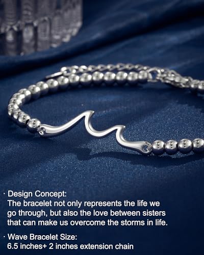 Tarsus Sister Gifts, The Waves of Life We've Through Together, Big & Little Sister Gift, For Birthday & Christmas & Mothers Day4