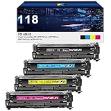 118 Toner Cartridge Replacement for Canon 118 CRG118 CRG 118 for Canon Color Imageclass MF726Cdw MF8350Cdn MF8380Cdw MF8580Cdw MF729cdw Printer(Black Cyan Magenta ,4 Pack)