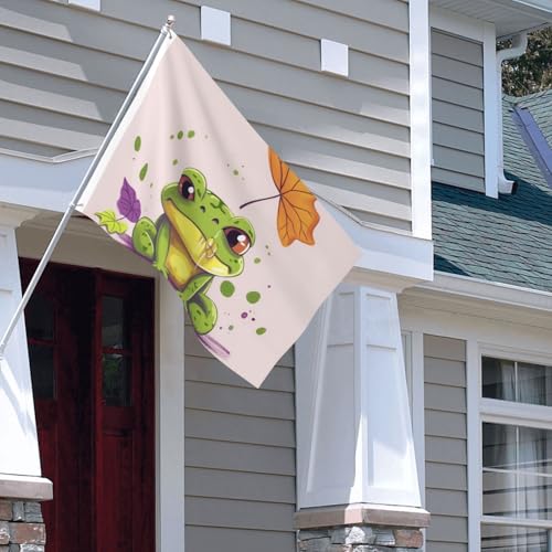 Drapeaux de jardin feuilles et grenouilles 1,2x1,8m pour une décoration de bienvenue