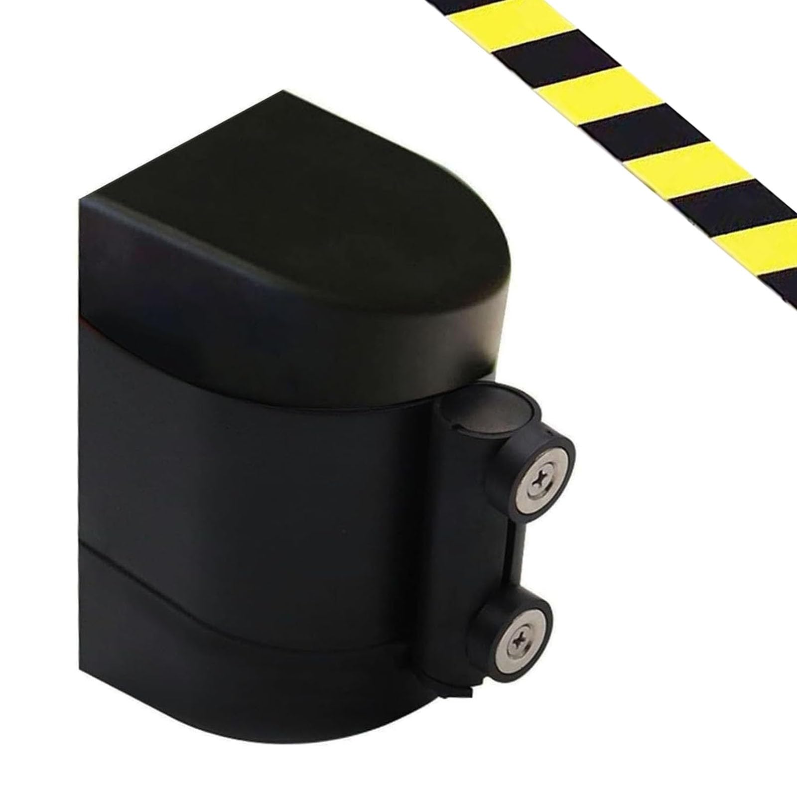 Tavkomco Black Magnetic Attraction Retractable Belt Barrier, with mounting Accessories,6.6/9.8/16.4FT Magnetic Wall Mount Safety Cordon Barrier,Queuing Safety Tape Cordon(A,3M/9.8FT)
