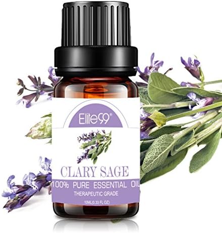 Elite99 Essential Oil Aromatherapy Clary Sage Pure Oil for Diffuser Natural Theraputic Grade Oil 10ML