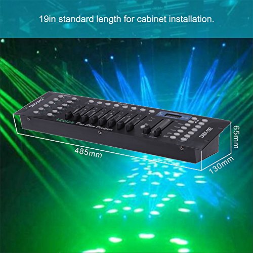Lixada DMX-Controller, Lixada DMX 512-Konsole, Bedienfeld 192 Kanäle für Bühnenlampe, Moving Head, DJ, Club, Party