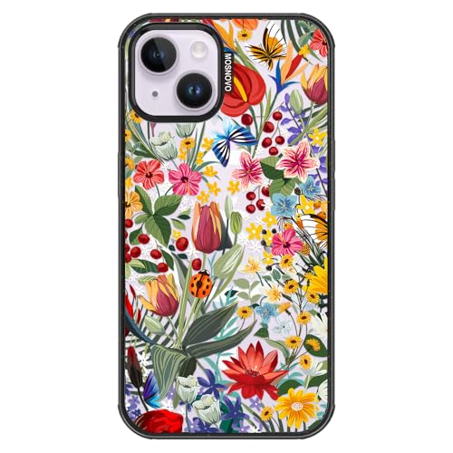Coque antichoc iPhone 14 et 13 évite les rayures protection magnétique motif jardin