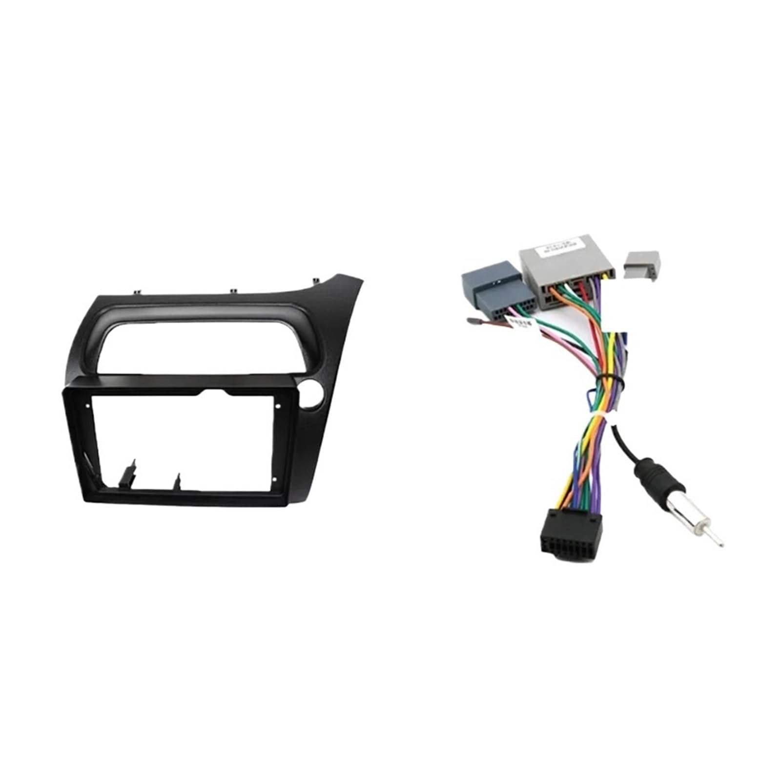 Cadre Autoradio 9 Pouces Compatible avec Honda Civic Hatchback 2005-2011 (Conduite À Gauche/à Droite), Kit De Montage sur Panneau Garniture Auto Radio Cadre Cadre Radio | RHD CableA