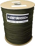Olive Drab Nylon 550LB 7 Strand Military Paracord Rope Spool USA Made 1000'