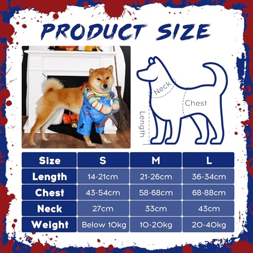 Lustiges Hundekleidung, Halloween Kostüm für Haustiere, Haustiere Hund Jumpsuit, Lustiges Haustier Outfit Kleidung für Hund Katze, Haustier Cosplay Party Anzug (L)