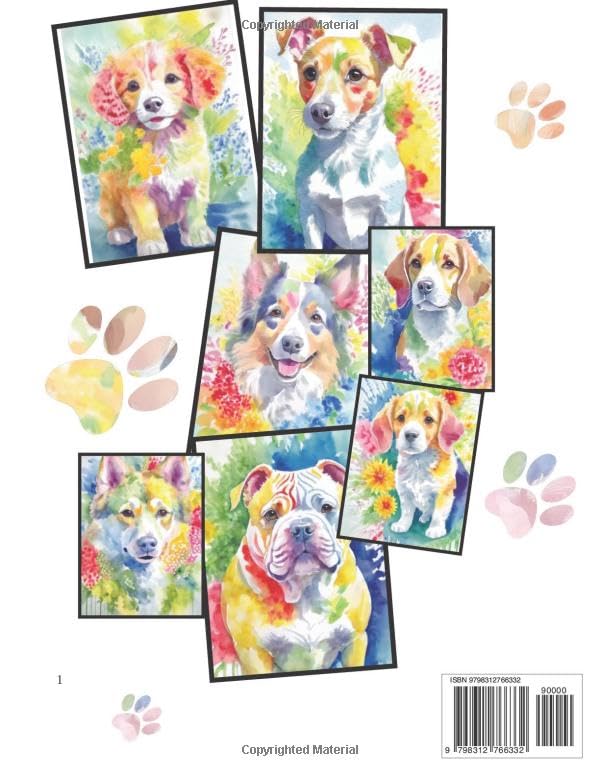 Dog's & Puppies Reverse Coloring Book: A Relaxing Reverse Coloring Book with 50 Unique Watercolor Dog Designs – Perfect for Dog Lovers and Creative Minds (Reverse Coloring Book Unique Top Quality) image 3