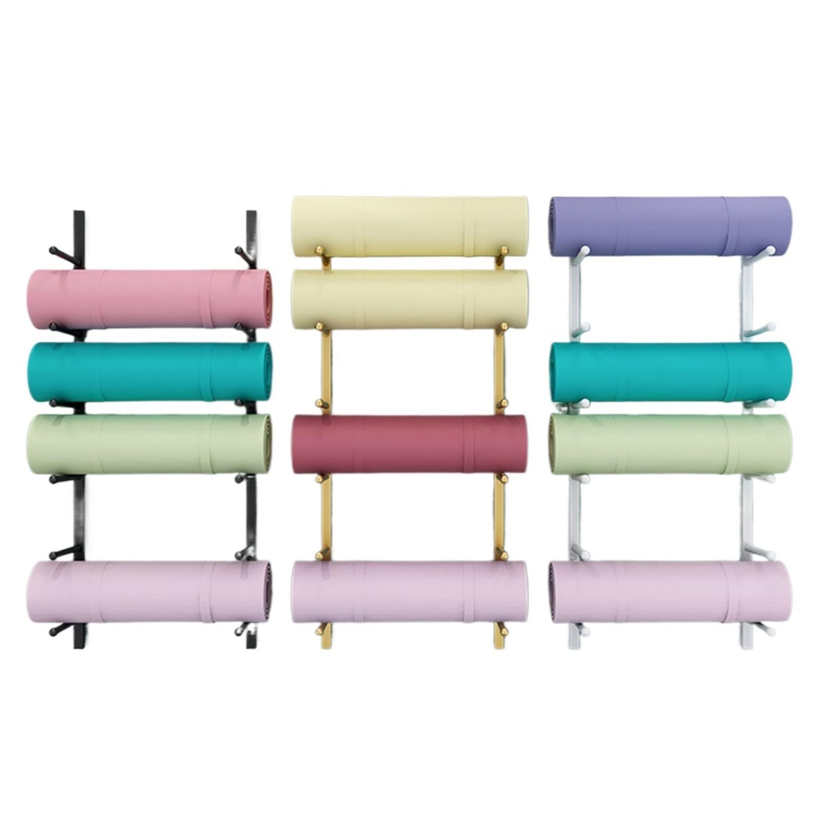 Support mural pour tapis de yoga et étagère d'affichage de rouleau en mousse de gym