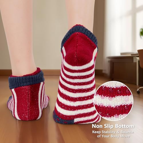 Image of American Trends Slipper Socks for Women Non Slip Christmas Socks Comfy Warm Winter Grippy Socks with Grippers