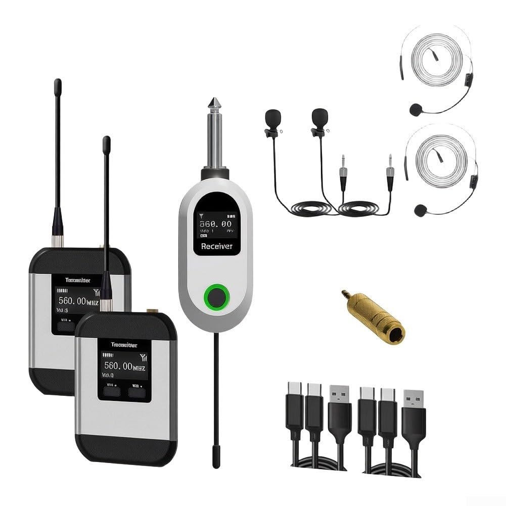 Micrófono Inalámbrico UHF Portátil Aluminio 17cm(1 to 2)