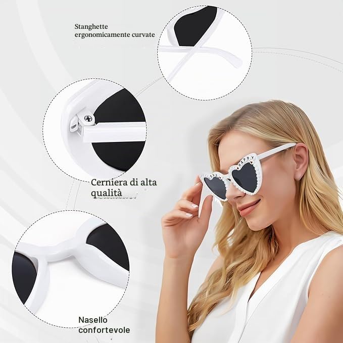 SelfTek 10 Paia Occhiali a Cuore