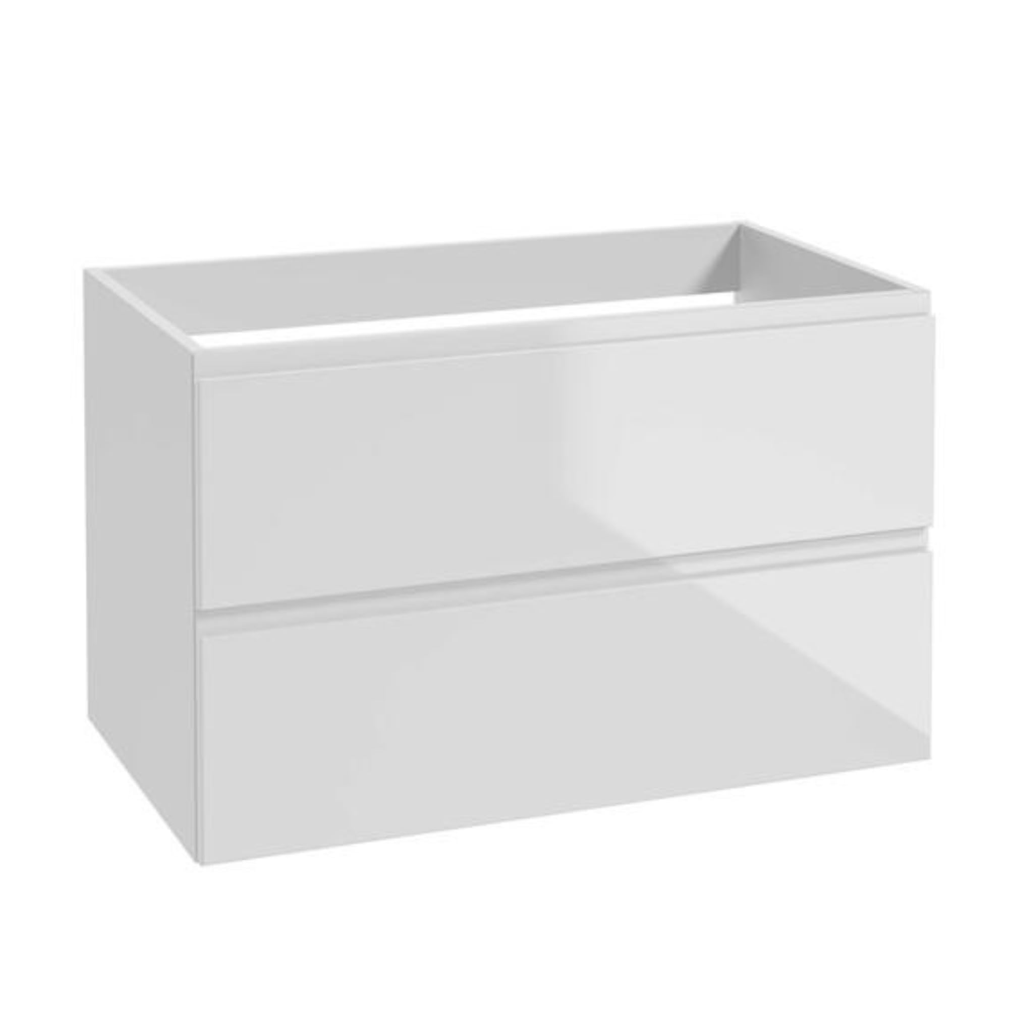 Deftrans Mobile lavabo sospeso con cassetti, bianco, 80 x 50 x 46 cm, mobiletto per lavabo, mobile da bagno senza piano lavabo
