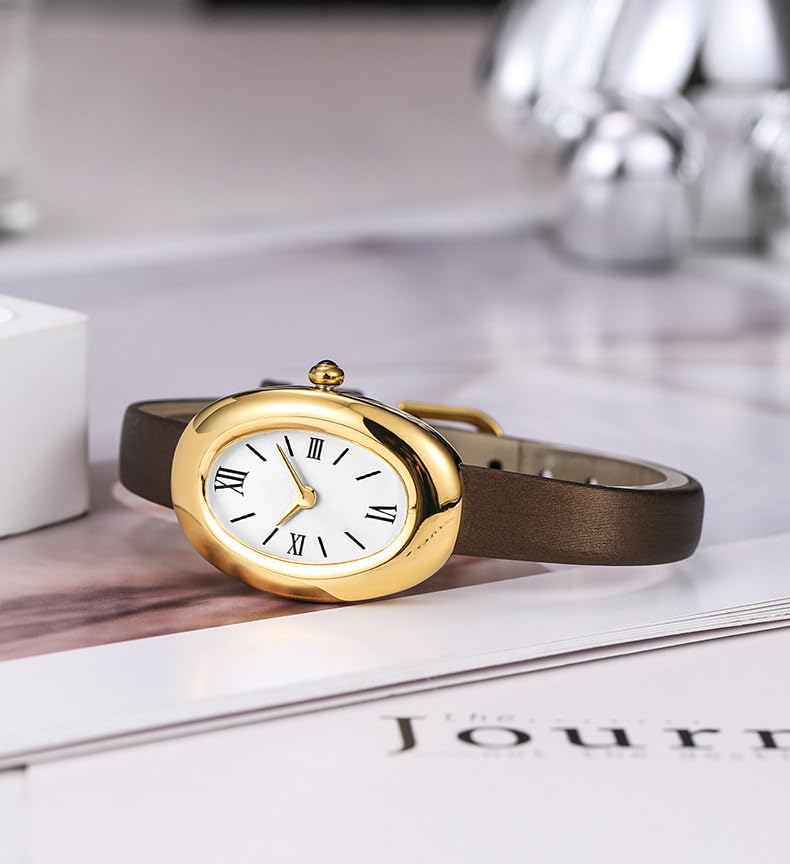 MASTOP Bracelet Watch for Women - Elegant 24mm Oval Dial Bangle Watch - Gold Jewelry Style Quartz Wristwatch - Gift for Her4