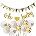 Bébé Fête Décoration Fille Garçon Oh Baby Bannière Fanion d'or Or Confettis Ballons Ensemble Déco Fête Bébé Naissance