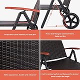 Sonnenliege, Gartenliege klappbar mit Rädern und Armlehne - 5