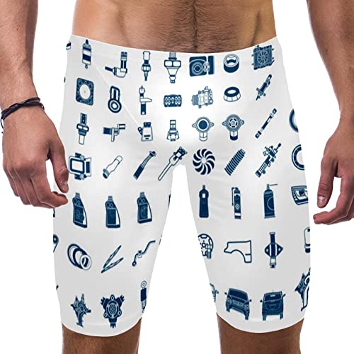 Bañador de natación para hombre de pierna cuadrada multicolor M