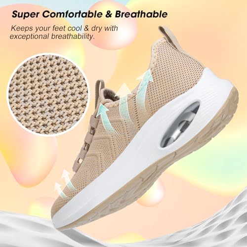 Image of Wide Toe Box Shoes Women Extra Wide Width Sneakers Air Cushion Road Running Shoes Ultra Light Tennis Gym Workout Training Shoes Breathable Walking Shoes with Arch Support