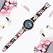 Tensea Leather Band Replacement for Samsung Galaxy Watch 3 41mm / Active 2 44mm / 40mm Band and Galaxy Watch 42mm Band, Women Men Soft and Slim Leather Strap Compatible with Galaxy Watch (Pink flower)