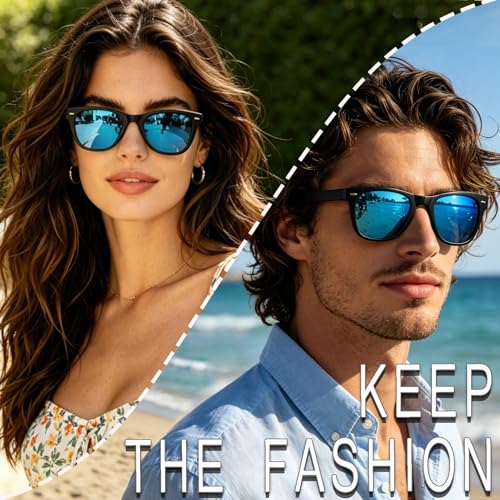 Image of Joopin Square Sunglasses Polarized UV400 Designer Sun Glasses Men Women | Oversized, Plastic Frame, Retro, Vintage, Unisex, Trendy Shades for Driving, Party, Fishing, Business, Costume