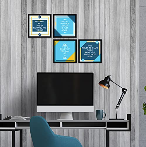 Image of ArtX Paper Motivational Quotes You Can Do It Wall Art Painting, Framed Paintings For Home Office Decor 20 X 20 inches (Combined), 10.0 X 10.0 each, Multicolor Posters With Frame, Set of 4