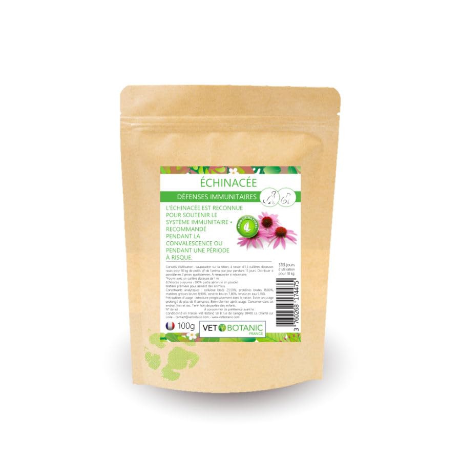 Echinacea, difese immunitarie Cani e Gatti, Echinacea, Polvere 100g.