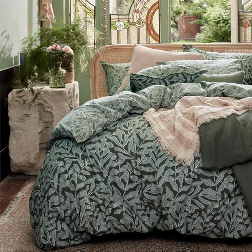 Housse de couette en coton Essix Gaïa 140x200 cm vert