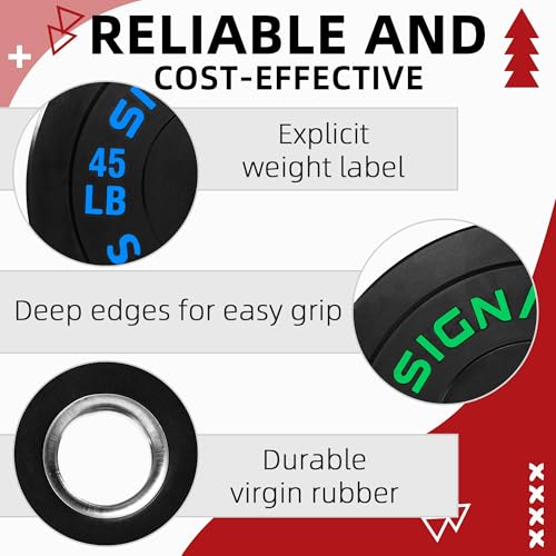 Image of Fitvids 2-Inch Olympic Bumper Weight Plates Including 180 LB Weight Plates & 7FT Olympic Barbell Bar, Colored