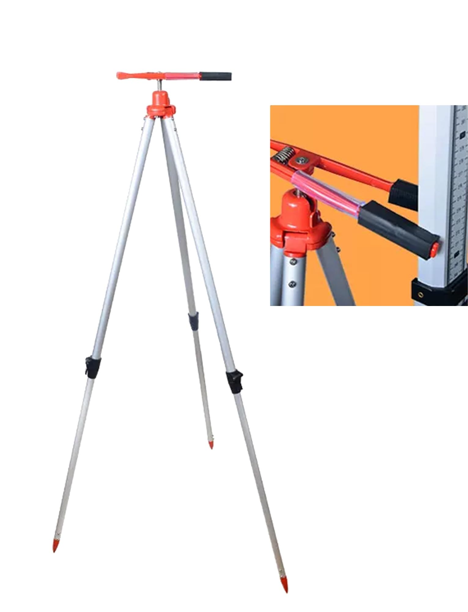 Varilla telescópica aluminio poste graduado altura nivelación obra medir | Accesorio de medición portátil diseñado for topografía, nivelación y tareas al aire libre.(Support frame)