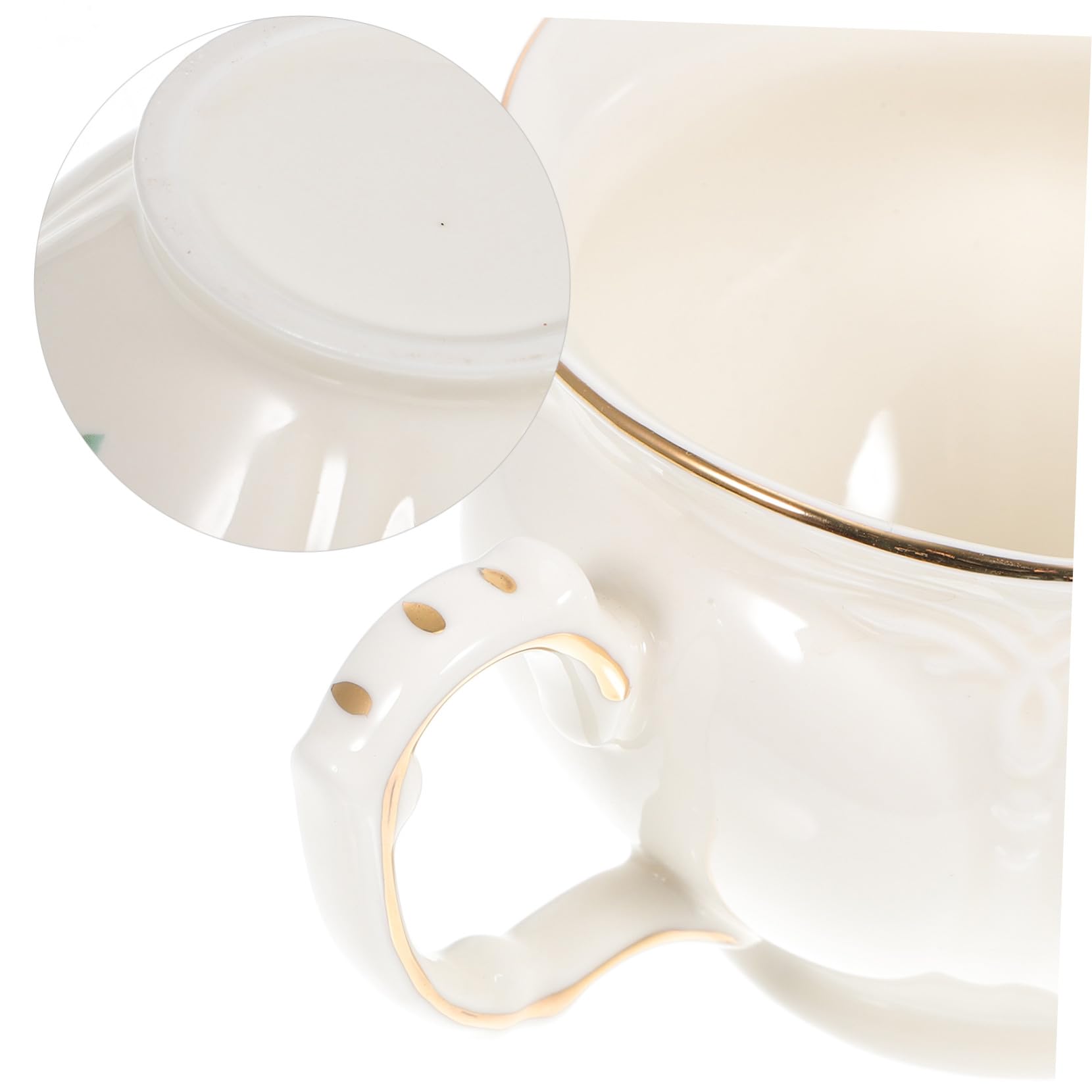 VANZACK Keramik Ergonomisches Design Weiß Kaffeetassen Satz mit Untertasse Milch und Heiße Schokolade für Hotel und Büro