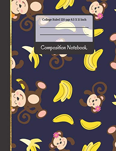 Composition Notebook: Monkeys and Bananas College Ruled Notebook for Kids, School and Teachers