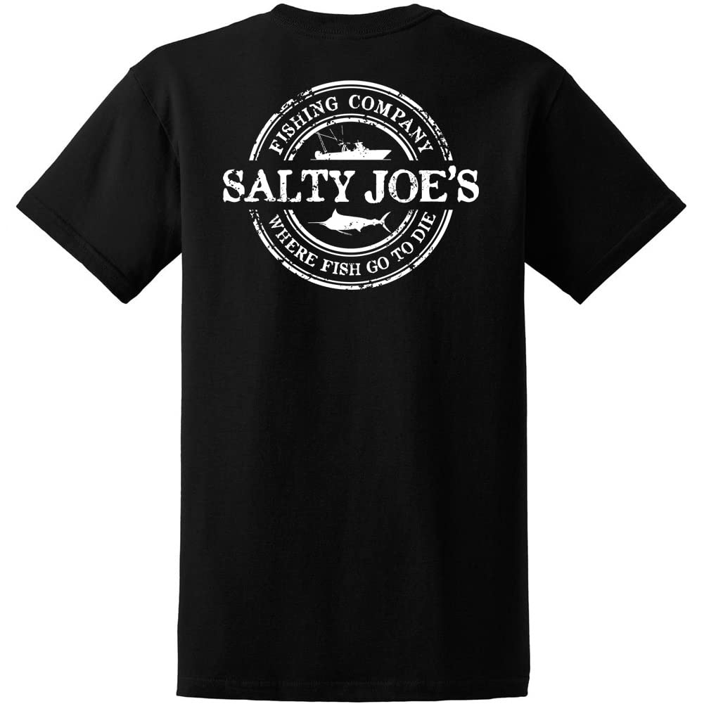 SALTY JOES Mens Fishing Co Logo Heavy Cotton Tees