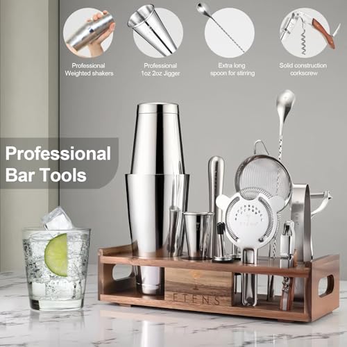 Premium 15-Piece Mixology Bartender Kit – Stainless Steel Cocktail Shaker Set with Wooden Stand | Professional Boston Shaker Bar Tool Set for Home & Expert Mixologists | Luxury Cocktail Making Gift - Image 5