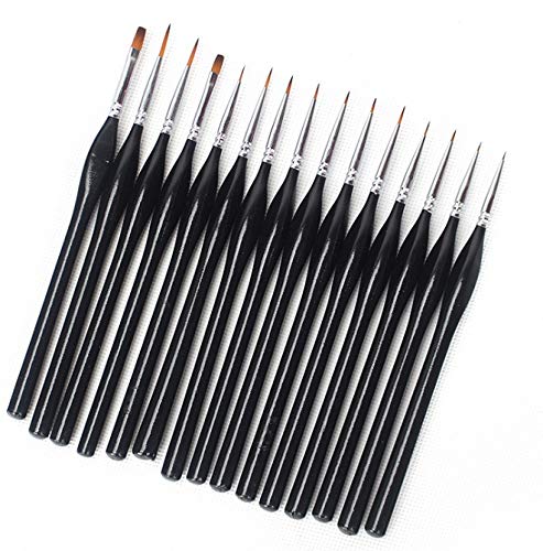 Litthing 15 Pcs Juego de Pinceles para Detalles,Pinceles de Pintura en Miniatura,Pincel de Pintura de Detalle Fino,Pinceles Acrilico,Pinceles para Pintar al Óleo/Acrílica/Acuarela