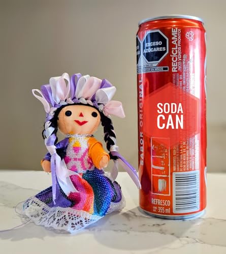 Paquete de 6 muñecas artesanales mexicanas de tela miniatura 4