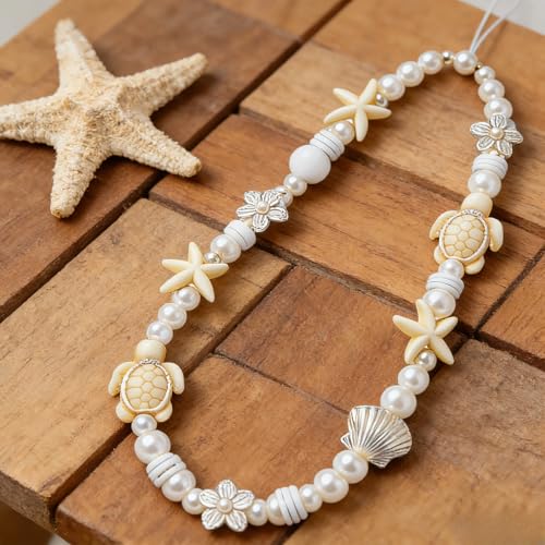 Image of Cute Beaded Camera Wrist Strap for Phone, Digital Camera Charm Lanyard, Pearl Beaded Chain for Bag Keychain Gift