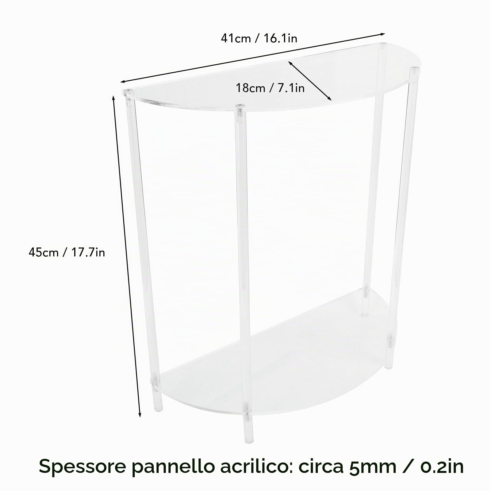 banapoy Tavolino Angolare in Acrilico, Tavolo con Accenti a Mezzaluna a 2 Livelli Tavolo da Ingresso Moderno a Mezzaluna, Decorazioni per la Casa per Soggiorno, Camera da Letto, Bagno,