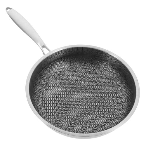 Wok de acero inoxidable 28 cm con base plana y mango remachado miniatura 1