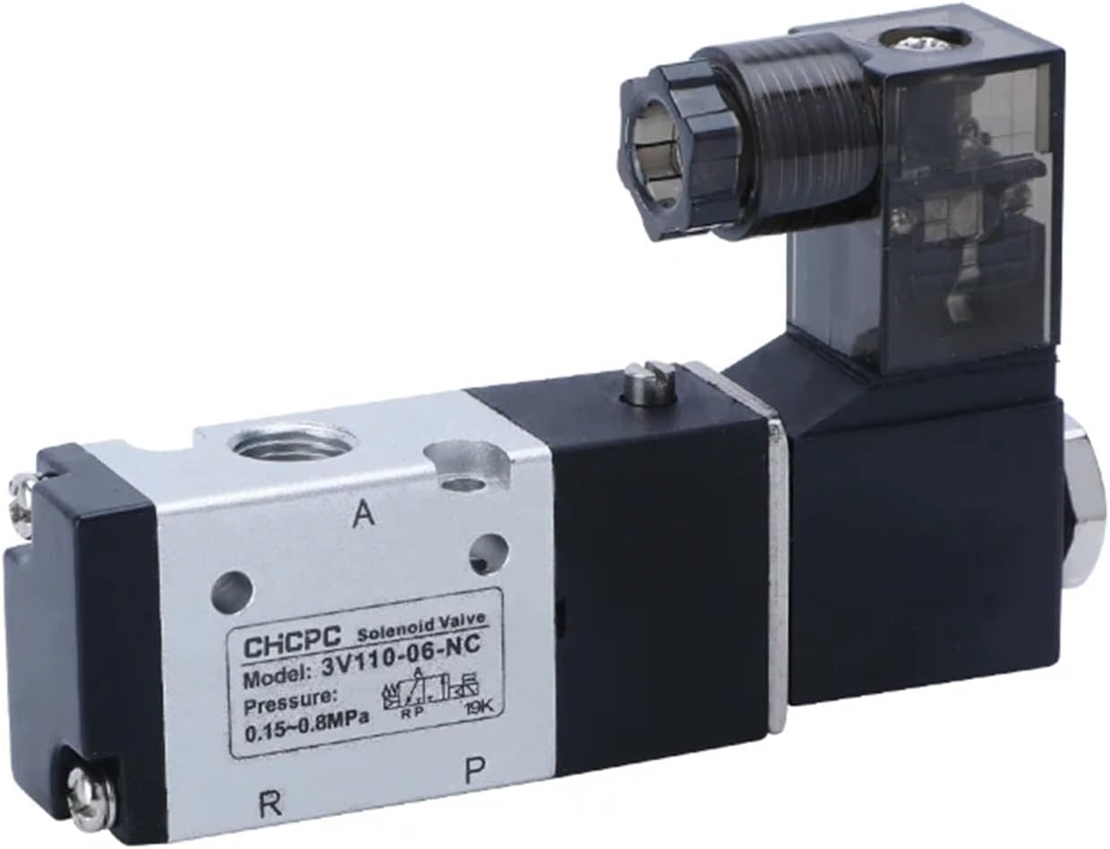 Pneumatic Solenoid Valve 3V210-08 DC12V DC24V AC110V AC220V 3 Way 2 Position Air Directional Control Valve Gas Magnetic Valve(AC 110V)