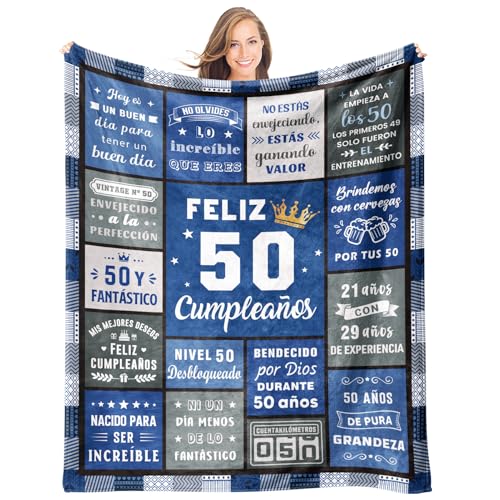 Regalo 50 Años Hombre, Regalos Hombre 50 Años - Manta llena de Bendiciones