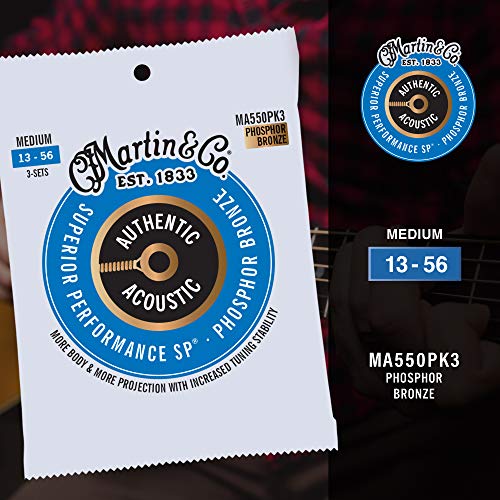 Image of Martin Authentic Acoustic Guitar Strings - 3 Pack - Superior Performance 92 /8 Medium